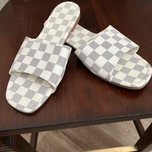 Checkered Slide Sandals